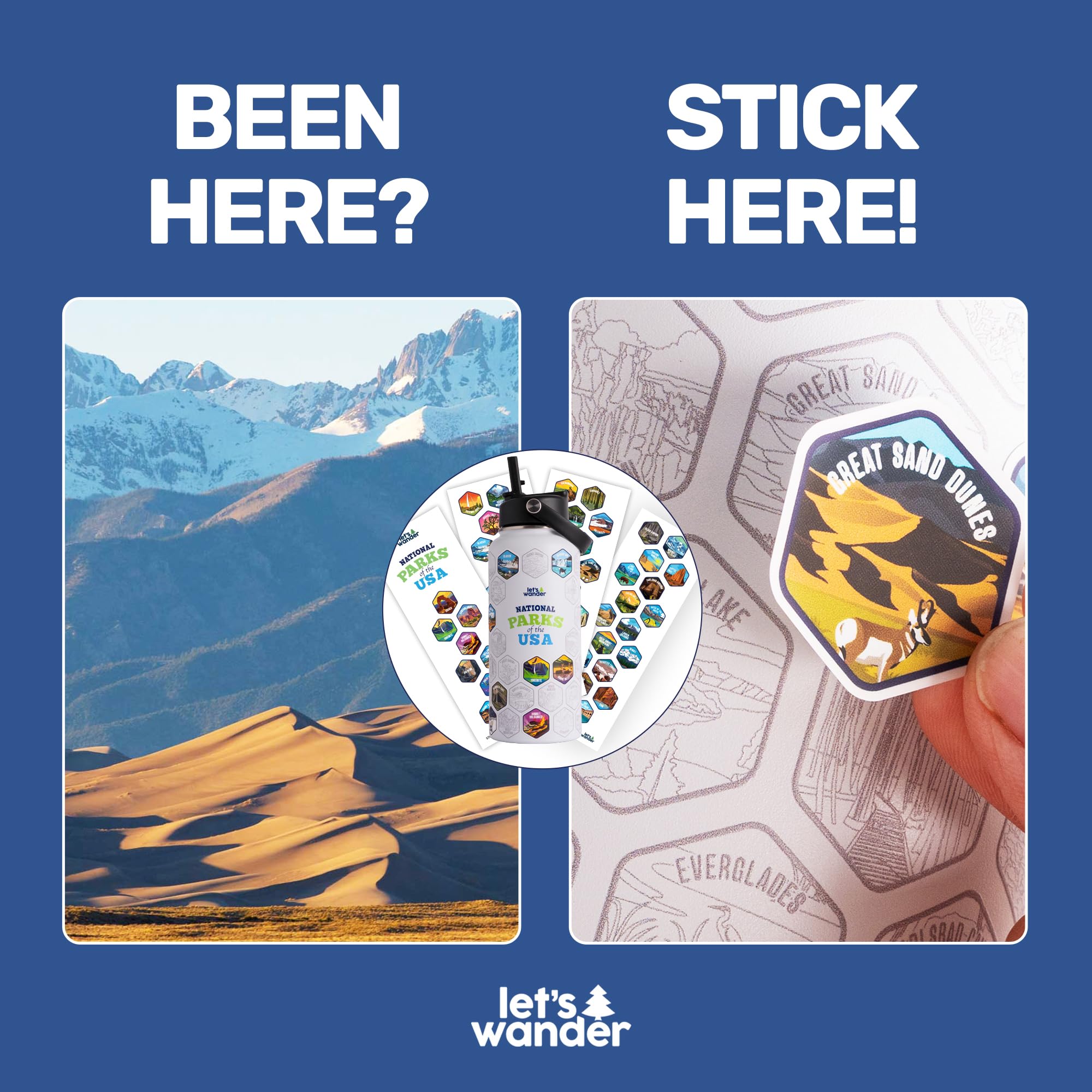 LET'S WANDER gourde en scène lifestyle campagne pour inspirer aventures