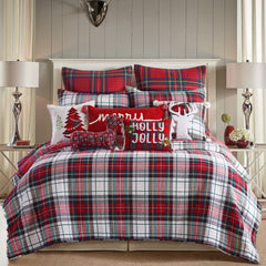 Levtex Home face avant du couvre-lit Spencer Plaid montrant motif tartan chaleureux