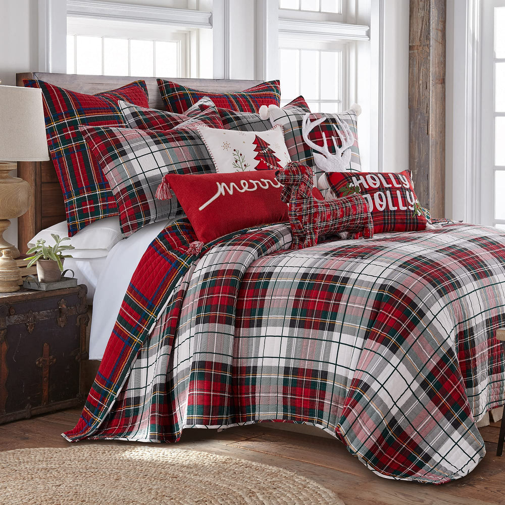 Levtex Home face inverse rouge du couvre-lit Spencer Plaid pour deux looks