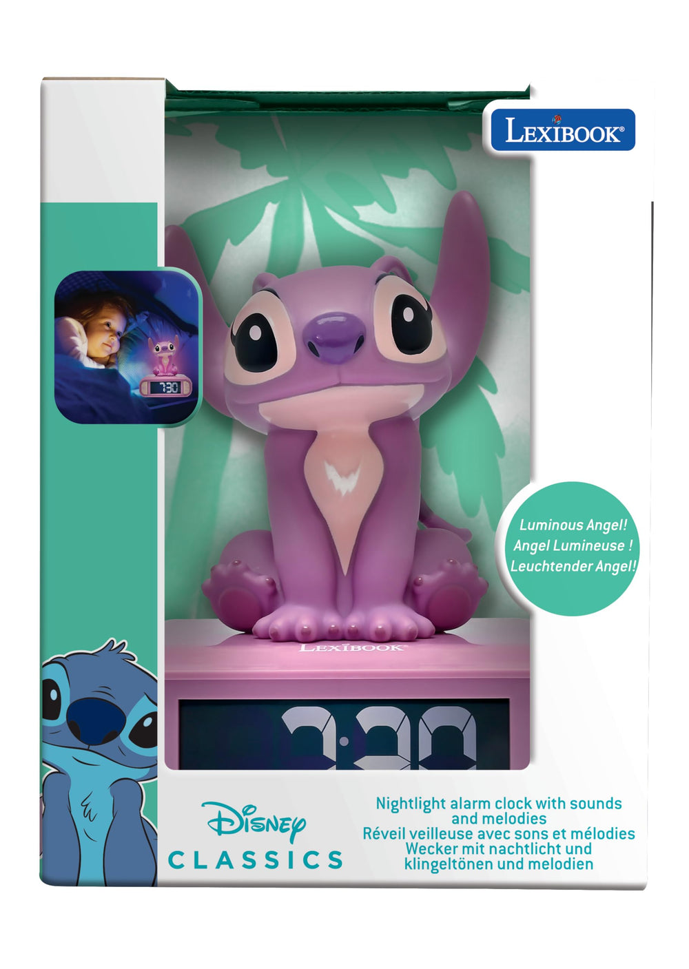 LEXiBOOK enfant tapotant Angel pour arrêter l'alarme facilement