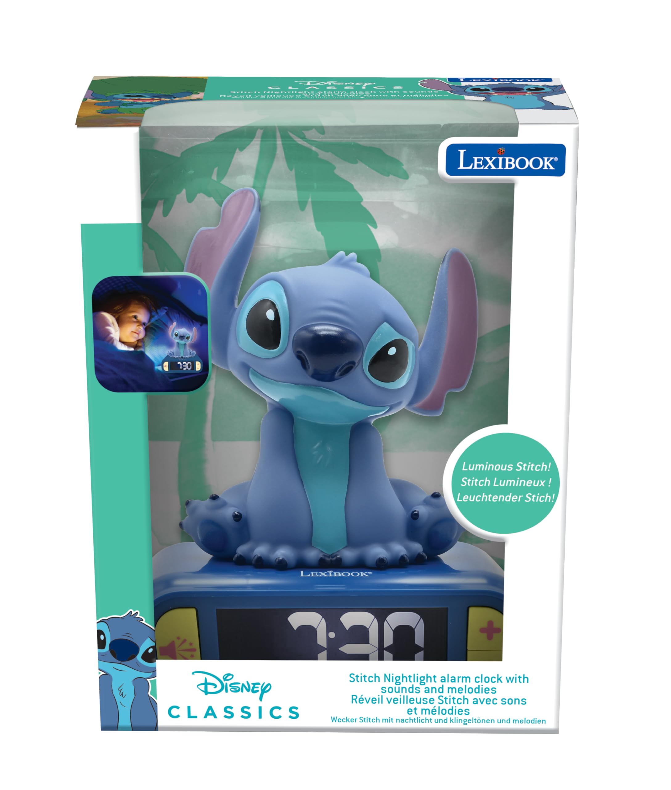 LEXiBOOK Stitch écran LCD modulable pour sommeil non perturbé