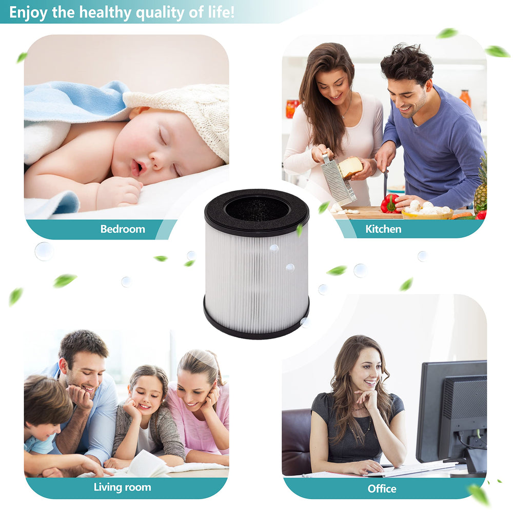 LHARI filtre en contexte salon montrant air plus propre et confort