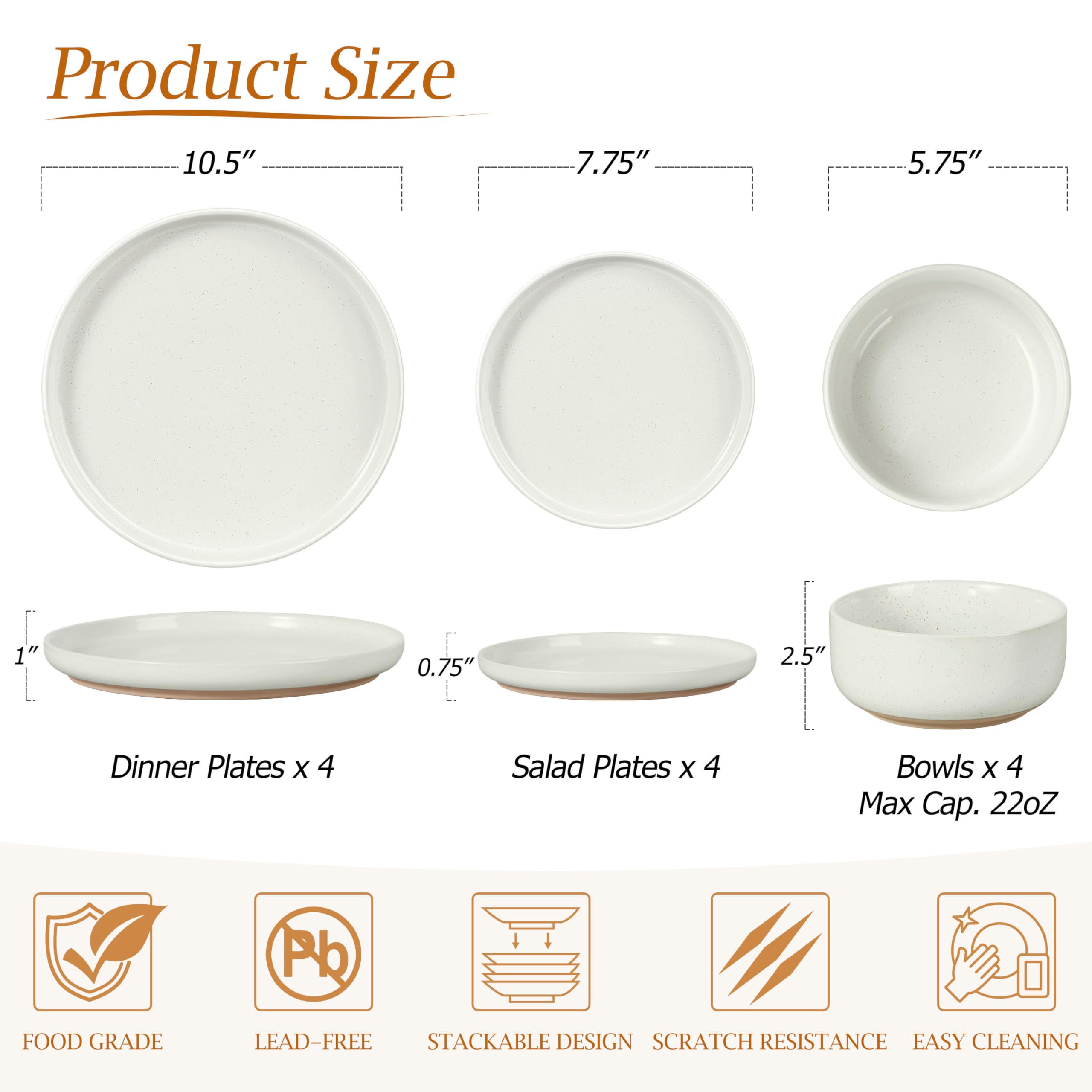 LIANYU assiette à salade blanche compacte parfaite pour entrées et desserts