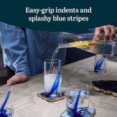 Détail de la rayure bleue Libbey Blue Ribbon pour un accent décoratif durable