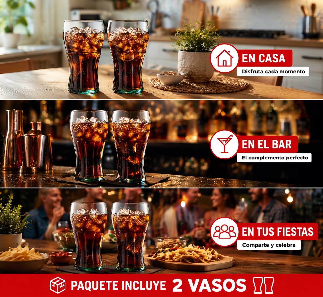 Libbey ensemble de quatre gobelets Coca-Cola idéal pour recevoir