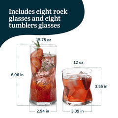 Libbey Rhombus verre en usage avec cocktail pour présentation soignée