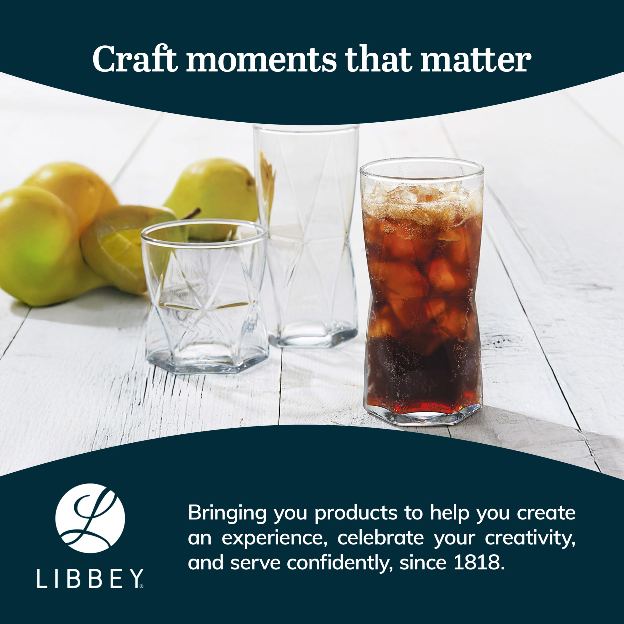 Libbey Rhombus ensemble mis en table pour réception conviviale