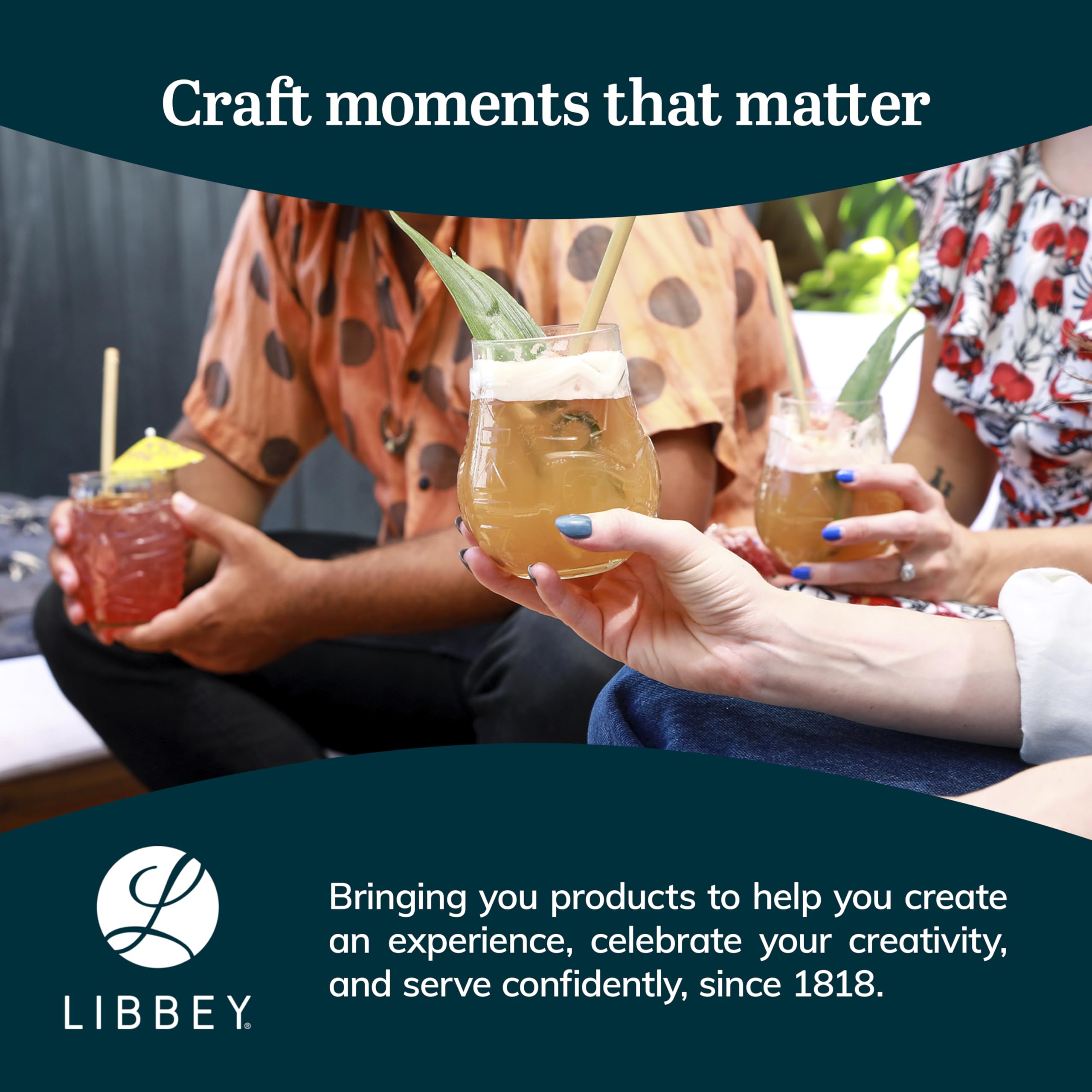 Libbey verre tenu en main, montre la taille et la capacité