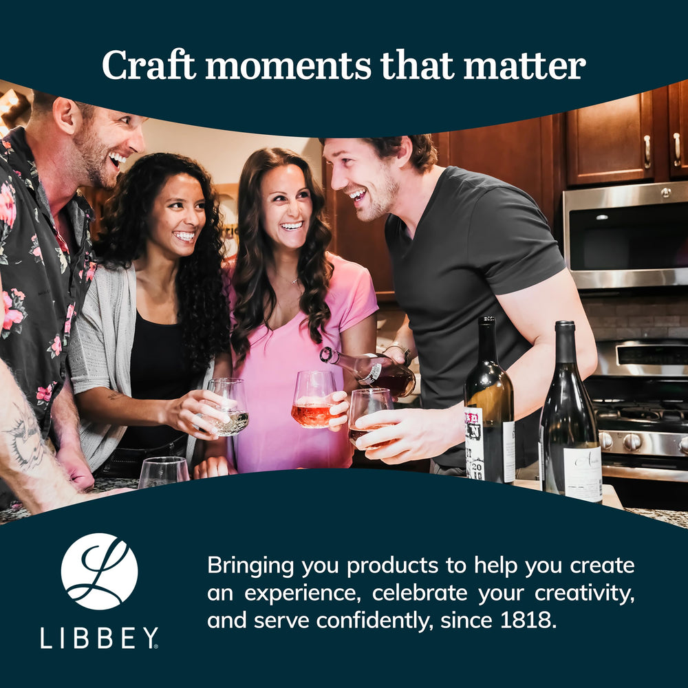 Libbey verre rempli de vin rosé illustrant capacité et esthétique de service