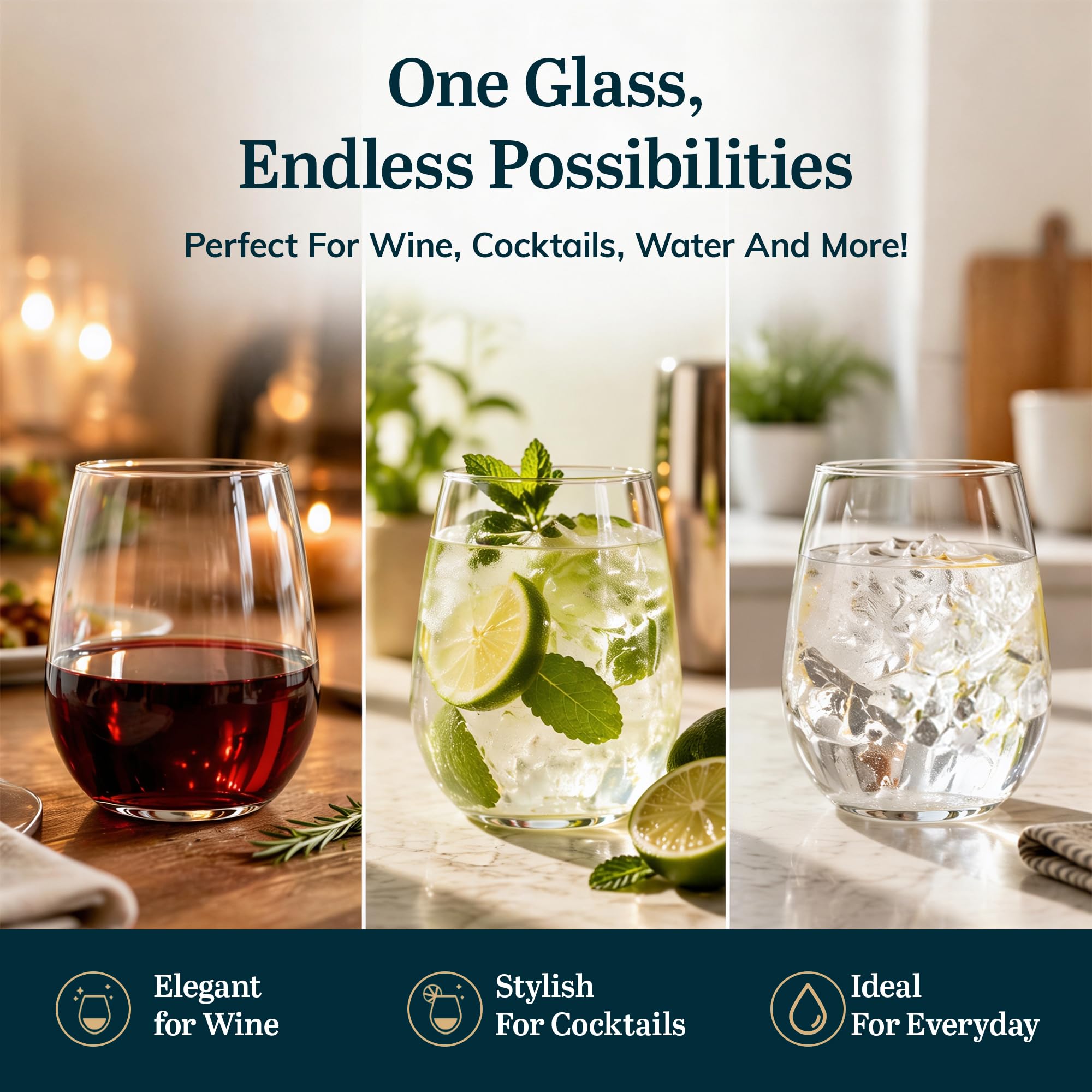 Libbey verres remplis de cocktails colorés, parfaits pour apéritifs et soirées