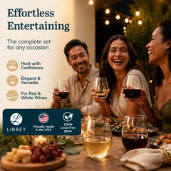 Libbey gros plan bol large pour vin rouge, améliore l'aération et l'arôme