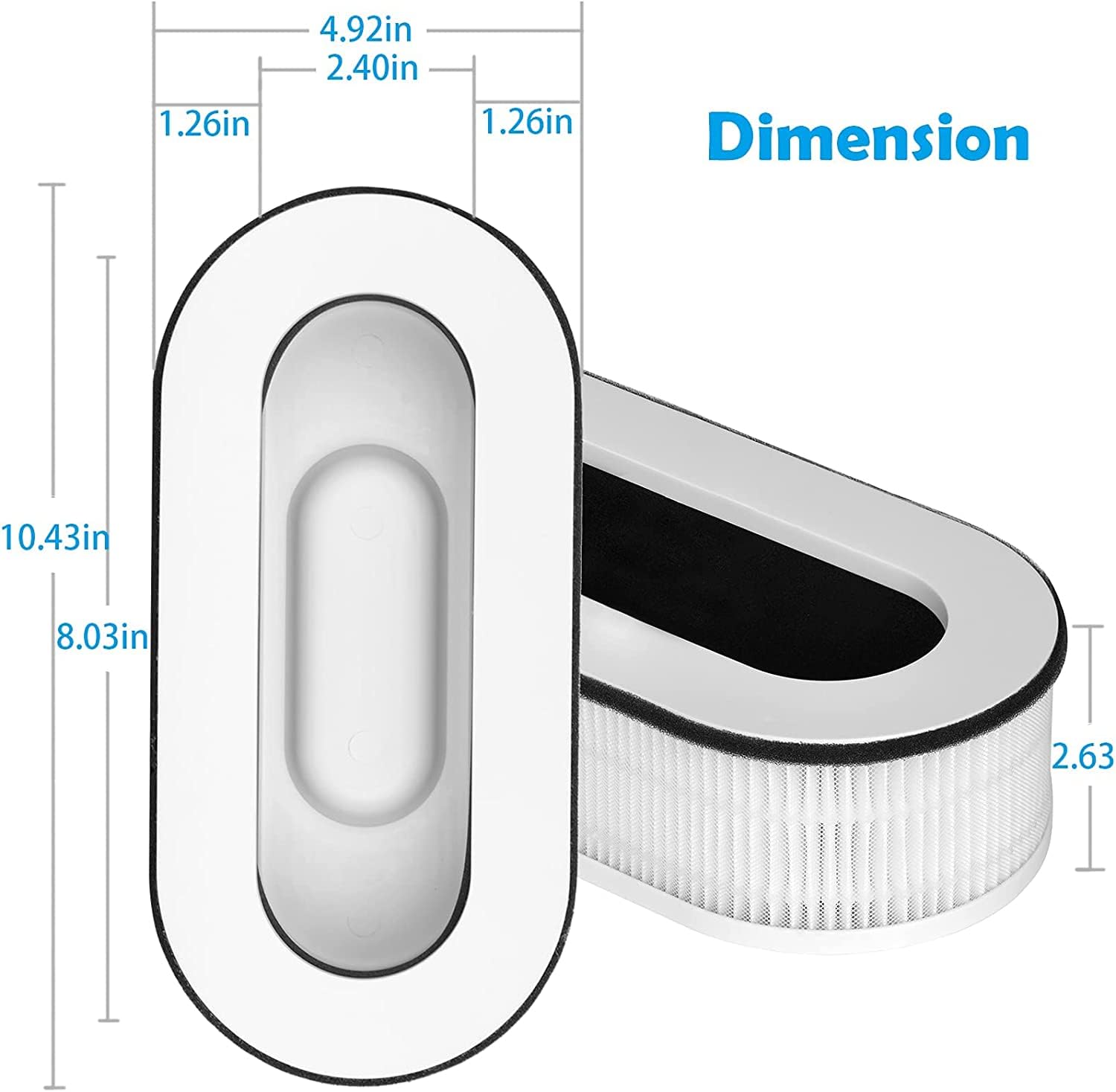 Lichelete comparaison de taille du filtre avec une main, visualise dimensions et facilité de manipulation