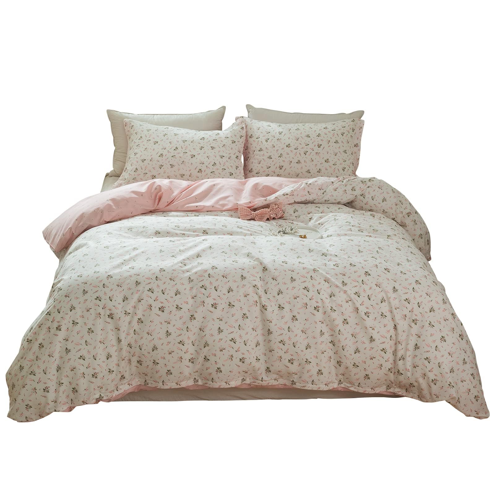 LifeTB housse de couette face avant avec motif floral chic et ambiance cosy