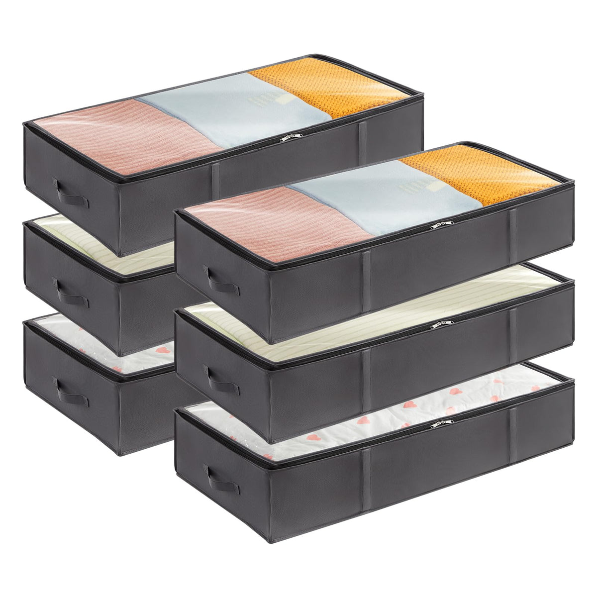 Lifewit coffre sous lit face emballé montrant rangement compact
