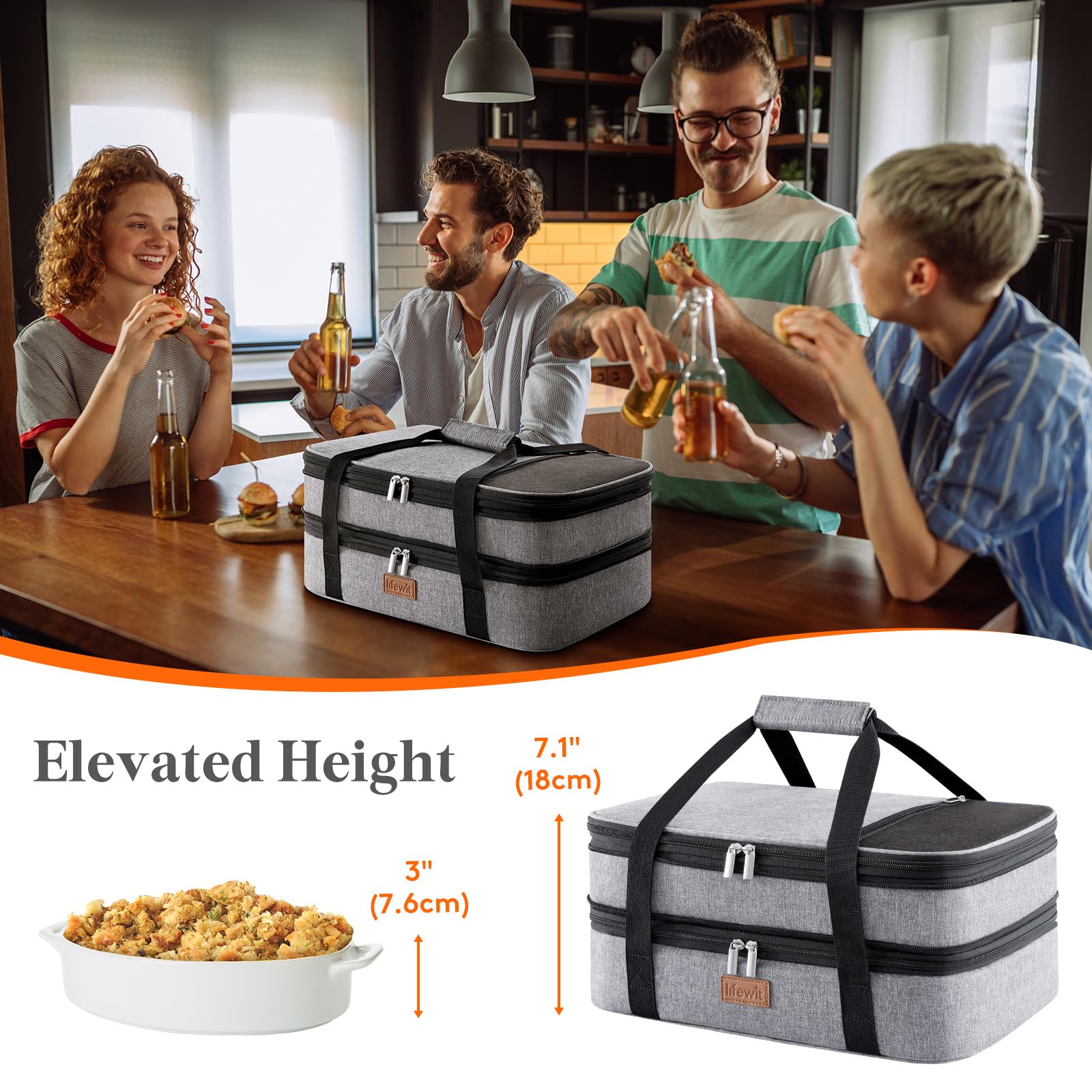 Lifewit compartiment supérieur étendu, accueille plats plus hauts