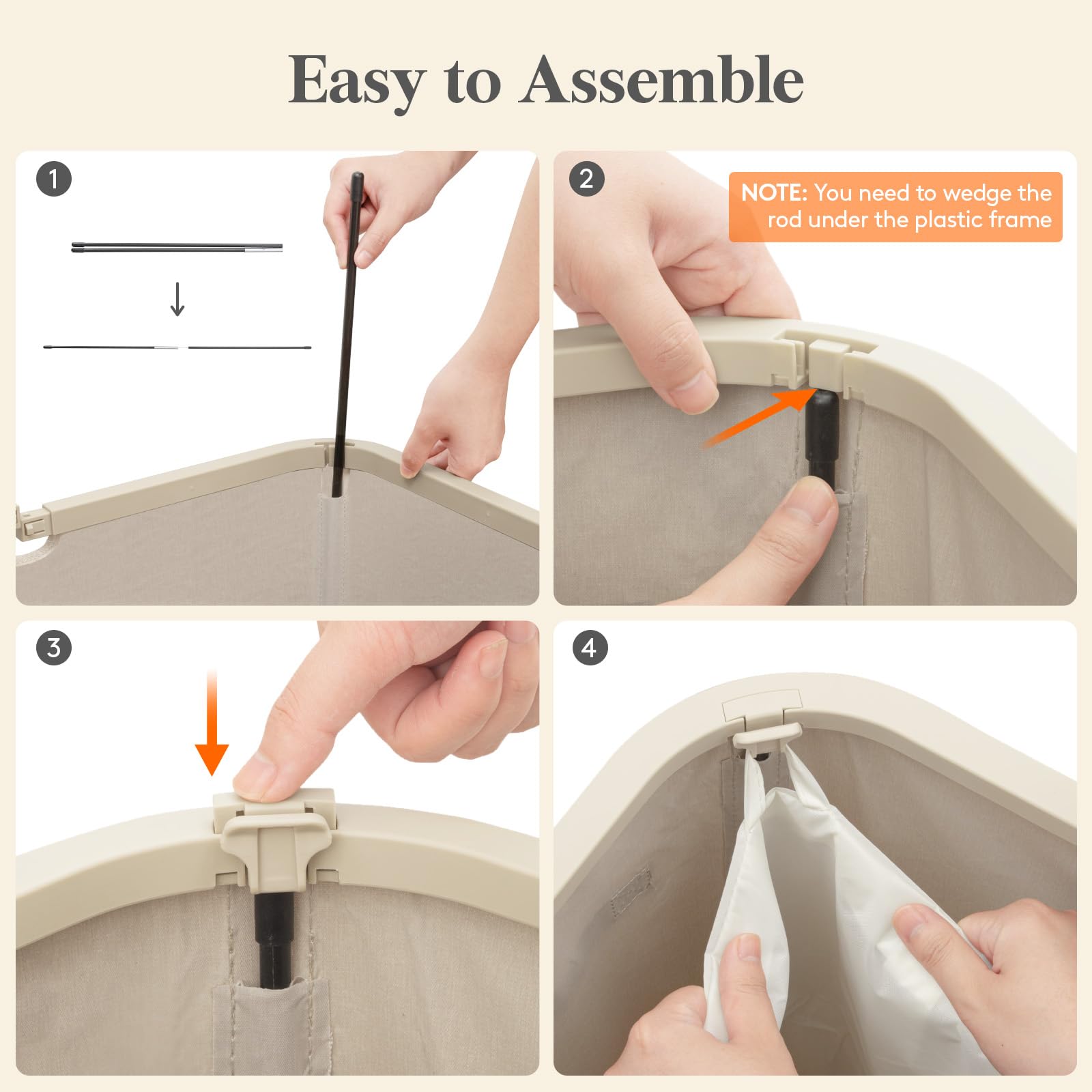 Lifewit couvercle fermé sur panier, cache linge et garde propreté