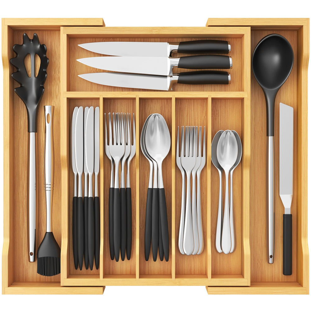 Lifewit vue de face du plateau organiseur pour couverts, rangement optimisé