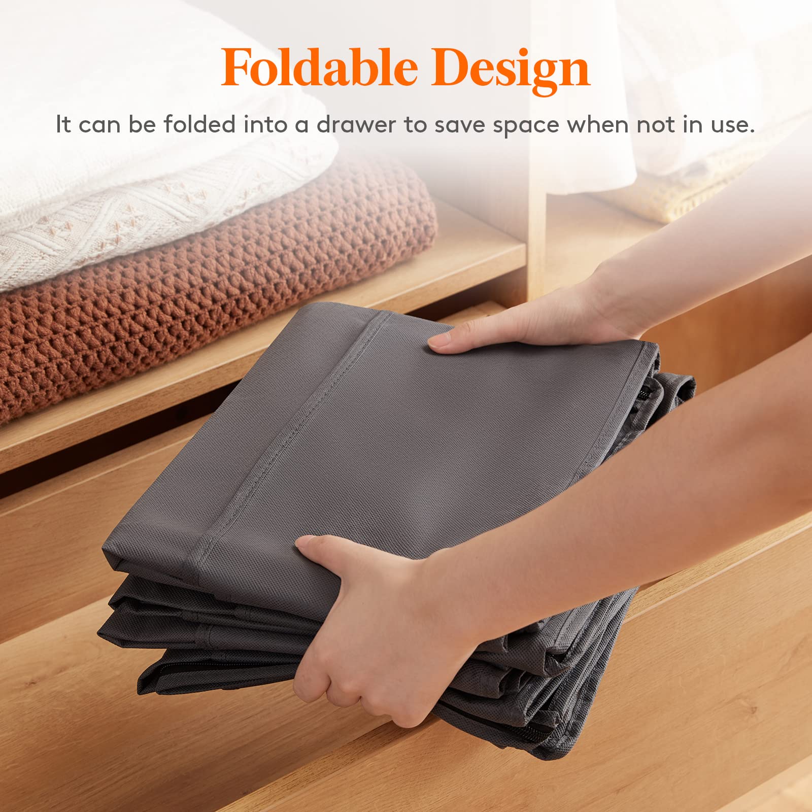 Lifewit six coffres pliés démontre rangement plat et gain de place