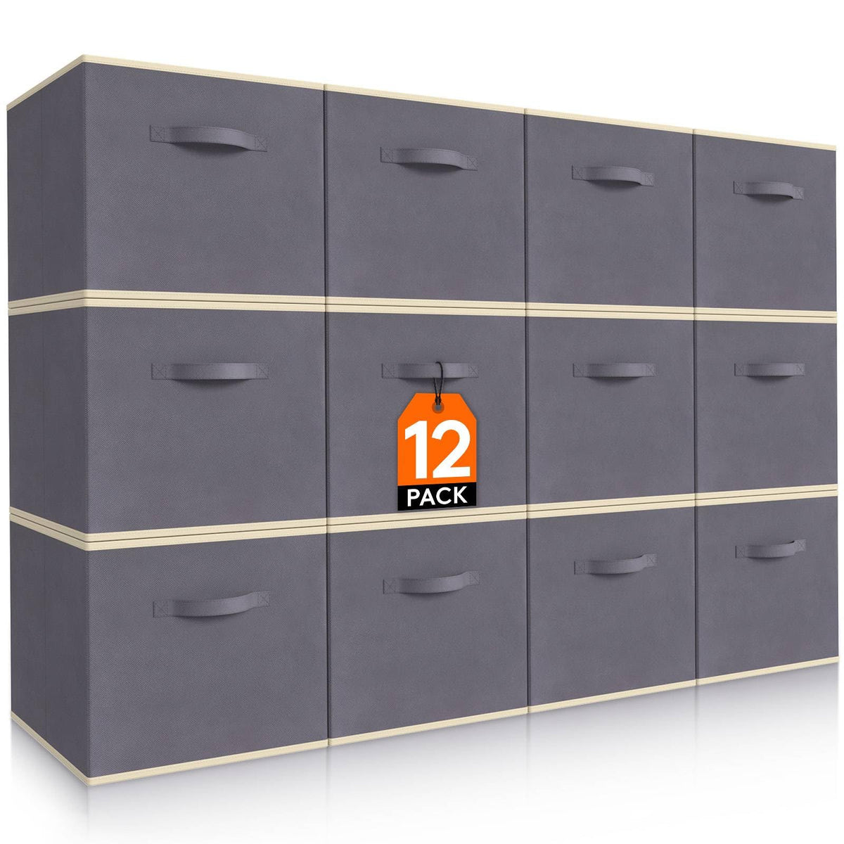 Lifewit vue avant du cube de rangement gris montrant l'emballage et le format pratique