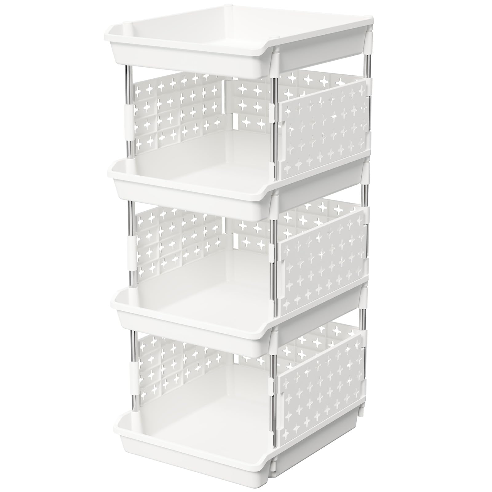 Lifewit panier empilable face avant montrant l’ouverture et rangement facile