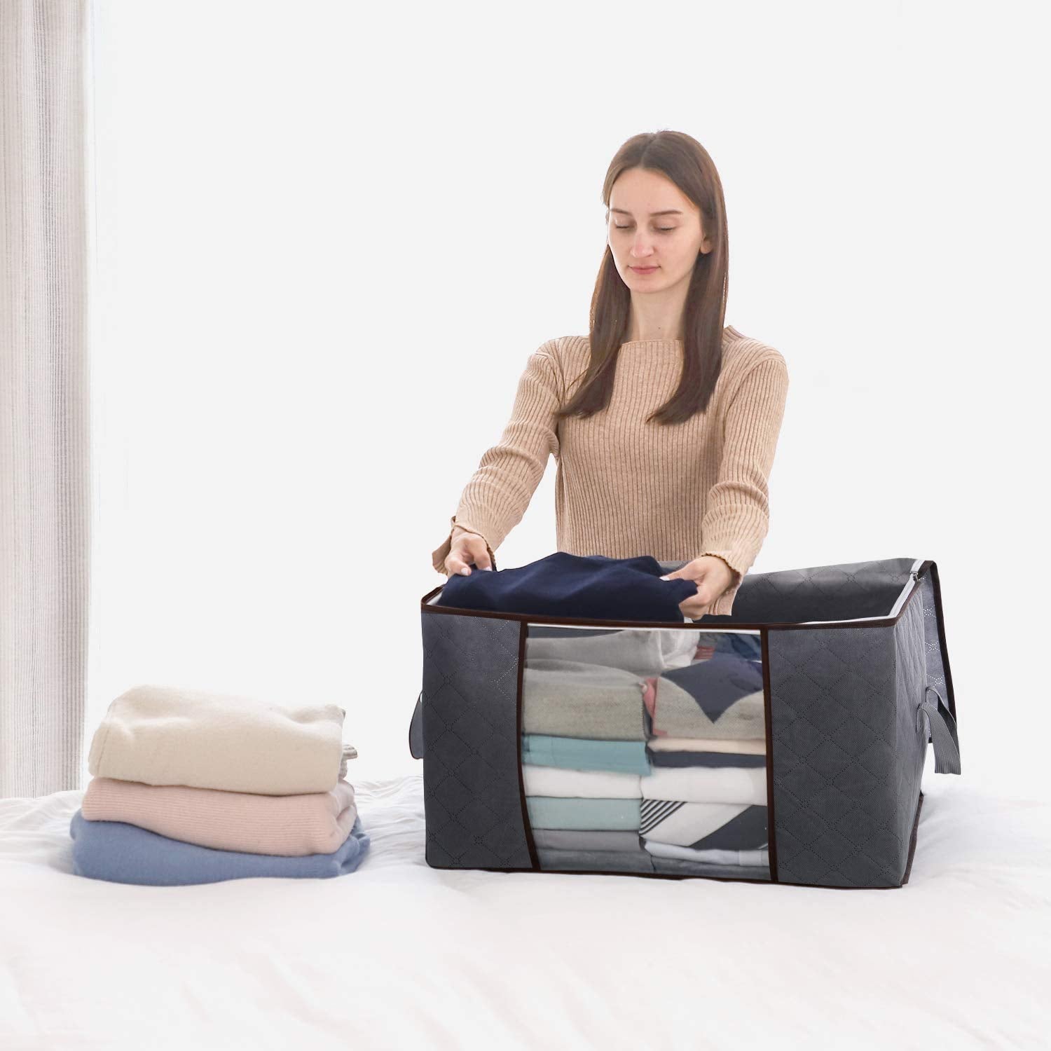 Lifewit gros plan sur la fermeture éclair inox offrant une ouverture durable