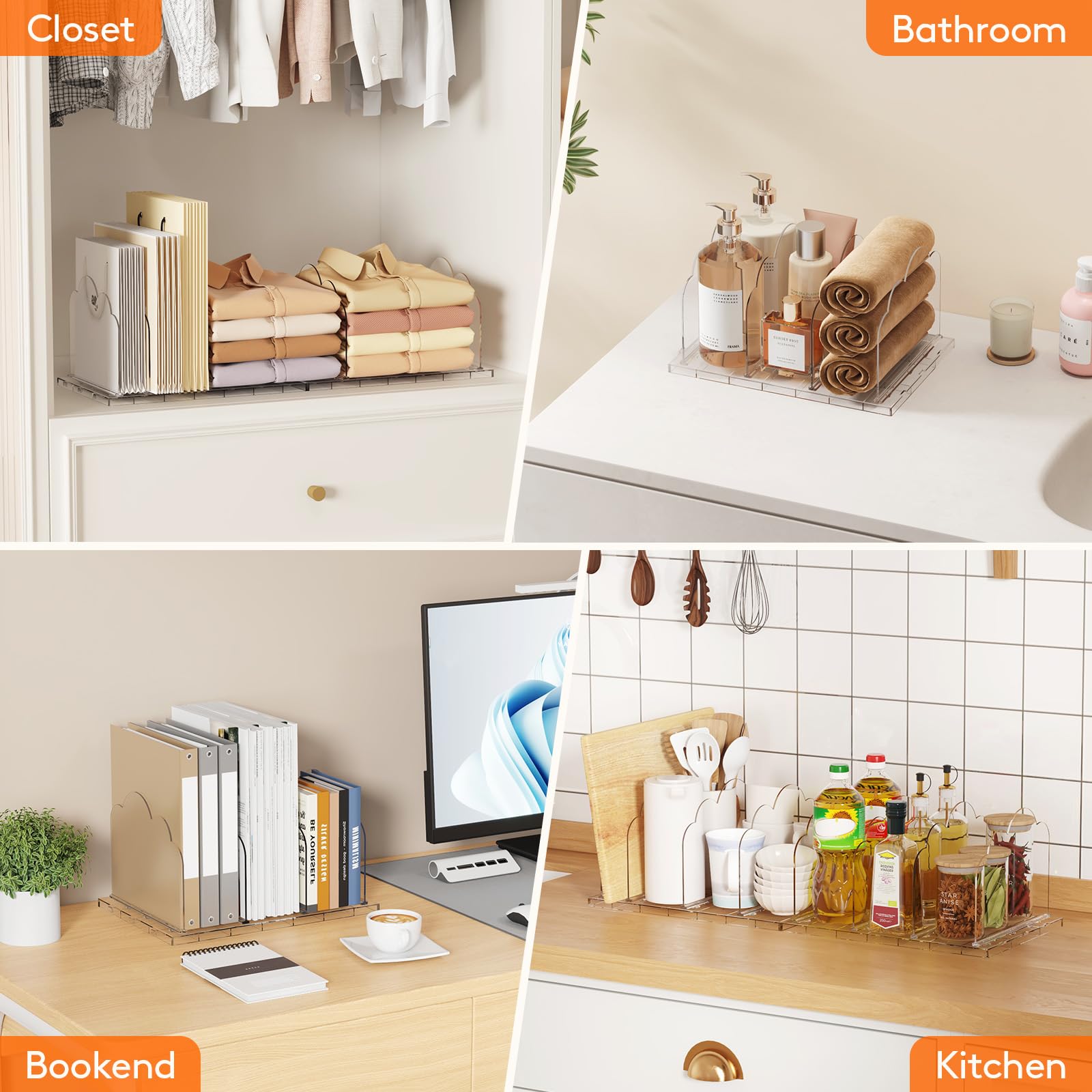 Lifewit placard ouvert avec organiseur montrant rangement clair