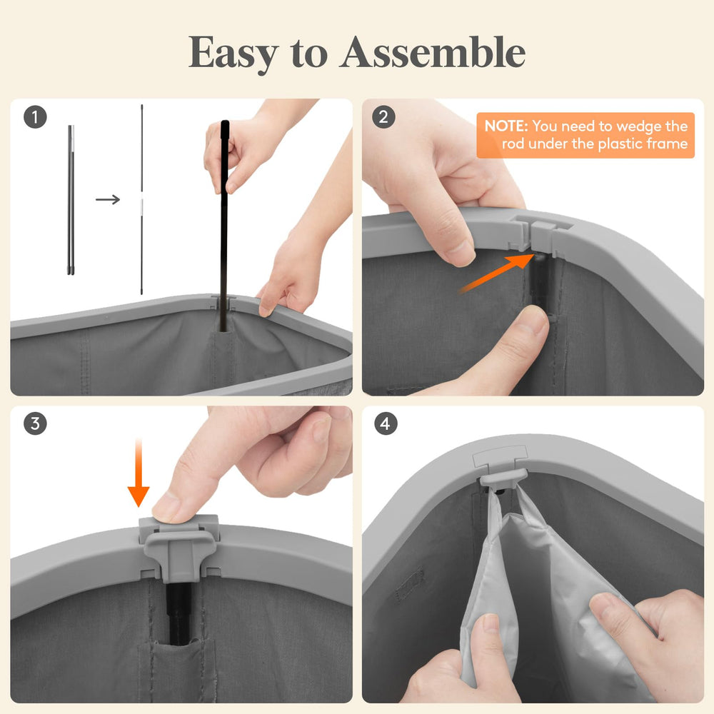 Lifewit panier avec couvercle fermé, linge hors de vue et propre