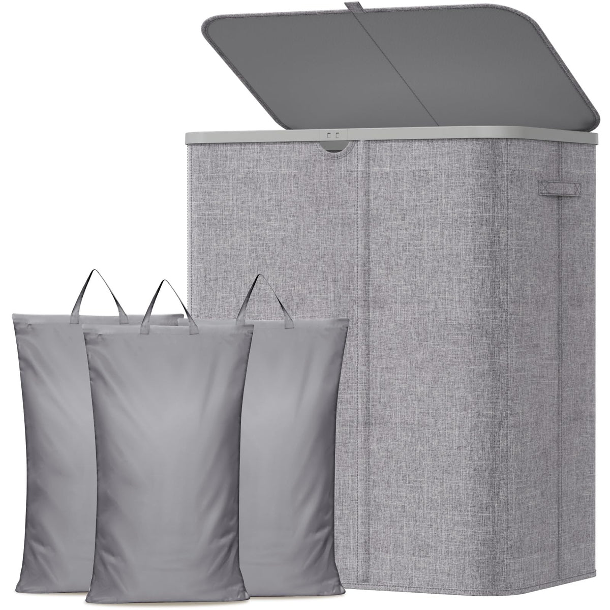 Lifewit vue frontale du panier prêt à organiser le linge, gain d'espace