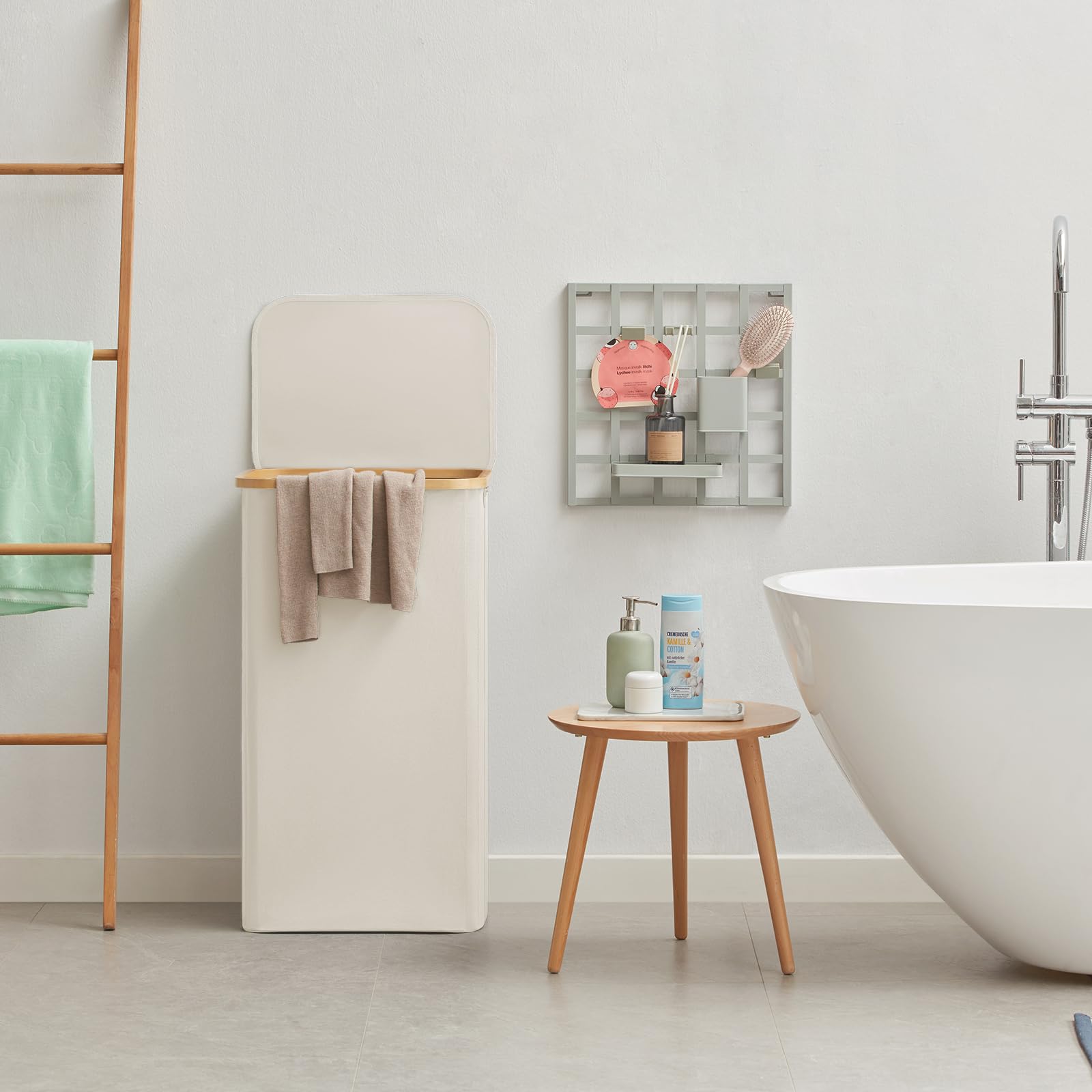 Lifewit panier à côté d’une échelle montrant échelle et proportions réelles