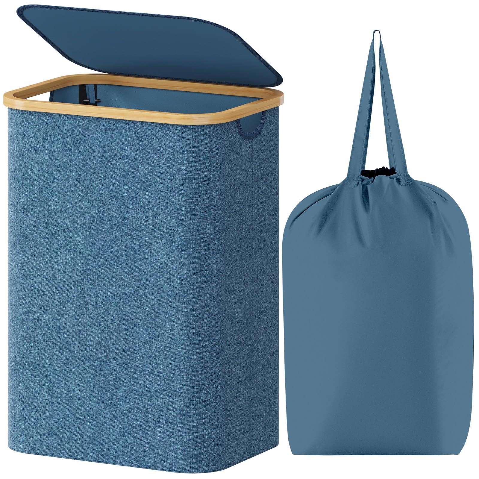 Panier Lifewit vue de face bleu foncé montrant son volume et design discret