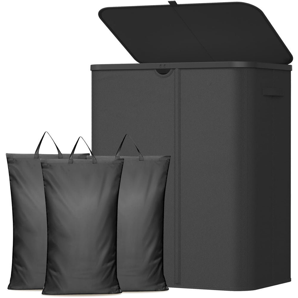 Lifewit vue frontale du panier rectangulaire noir pour un rangement discret