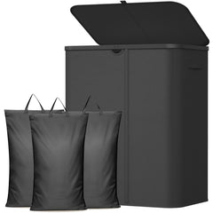Lifewit vue frontale du panier rectangulaire noir pour un rangement discret