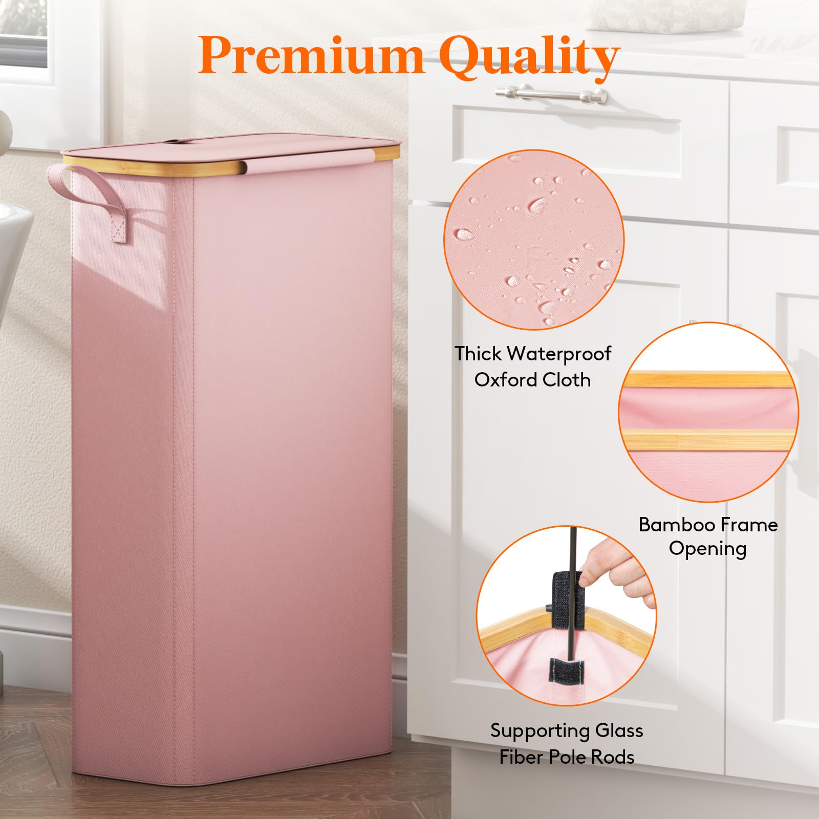 Lifewit comparaison d'échelle montrant dimensions slim et capacité 65L