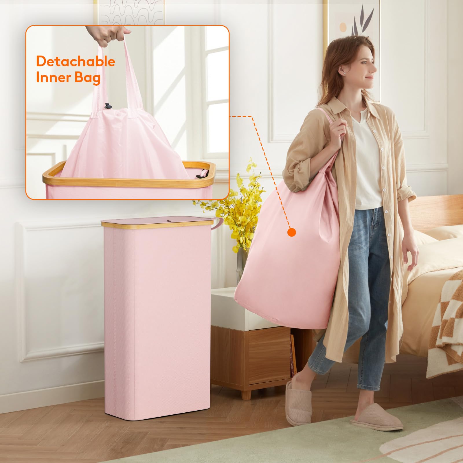 Lifewit panier avec couvercle fermé pour masquer le linge et limiter odeurs