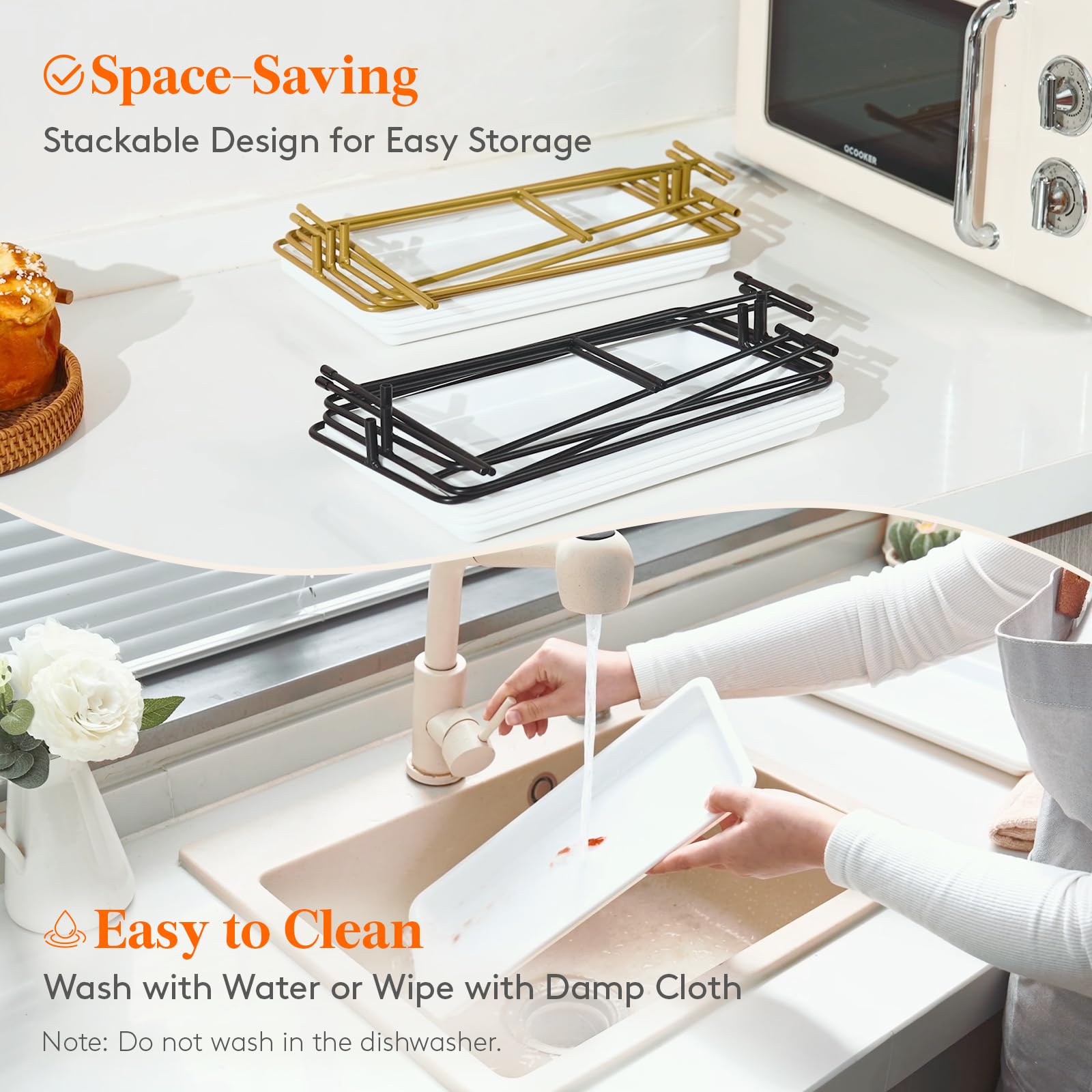 Lifewit plateaux empilés pour démontrer rangement compact et gain d'espace