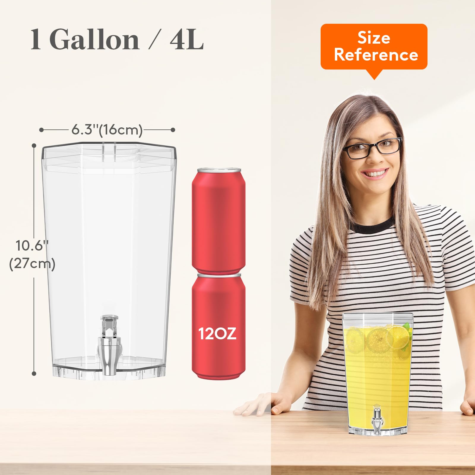 Lifewit gros plan du robinet ABS garantissant un versement fluide et sans gouttes
