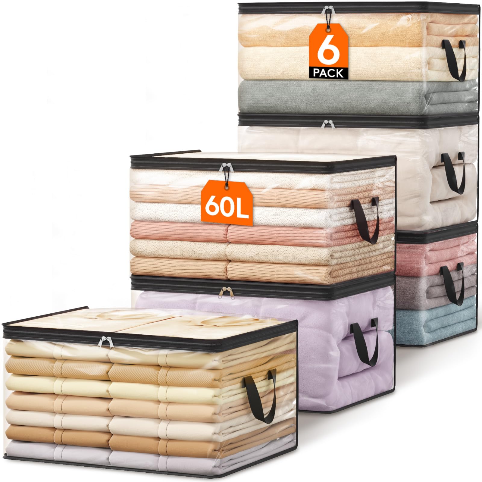 Lifewit sac transparent vue avant montrant contenu facilement identifiable