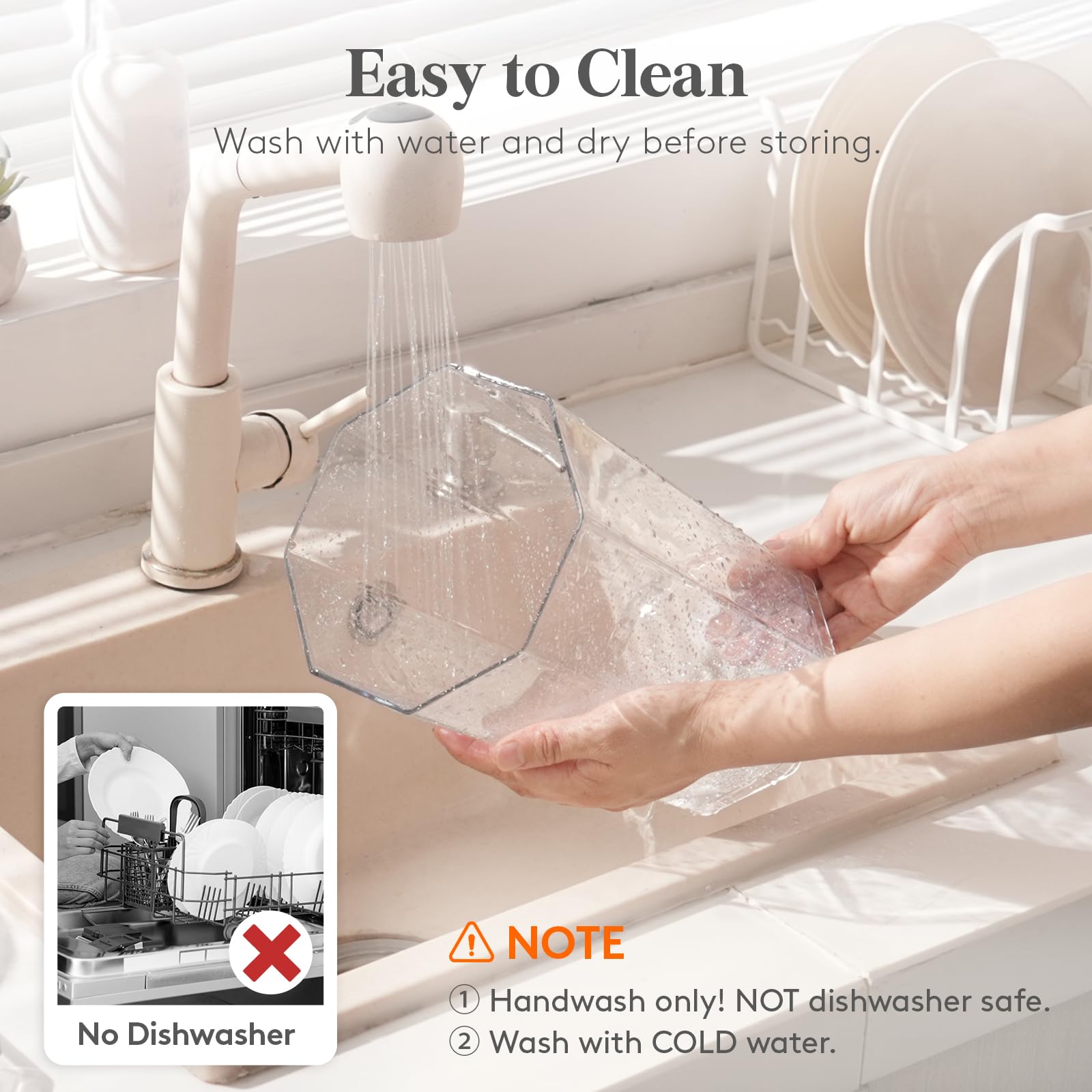 Lifewit texture du plastique PET alimentaire montrant finition robuste et légère