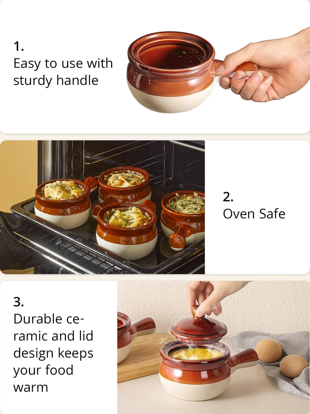 LIFVER bol en usage avec soupe à l'oignon, maintien de la chaleur assuré