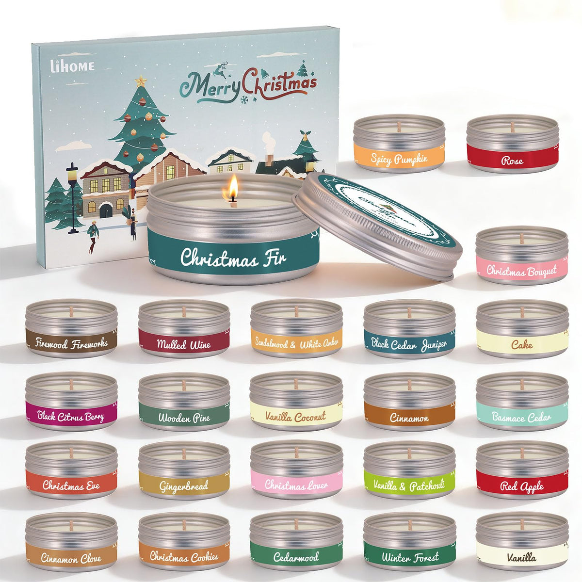 Lihome coffret extérieur festif prêt à offrir montrant design attractif