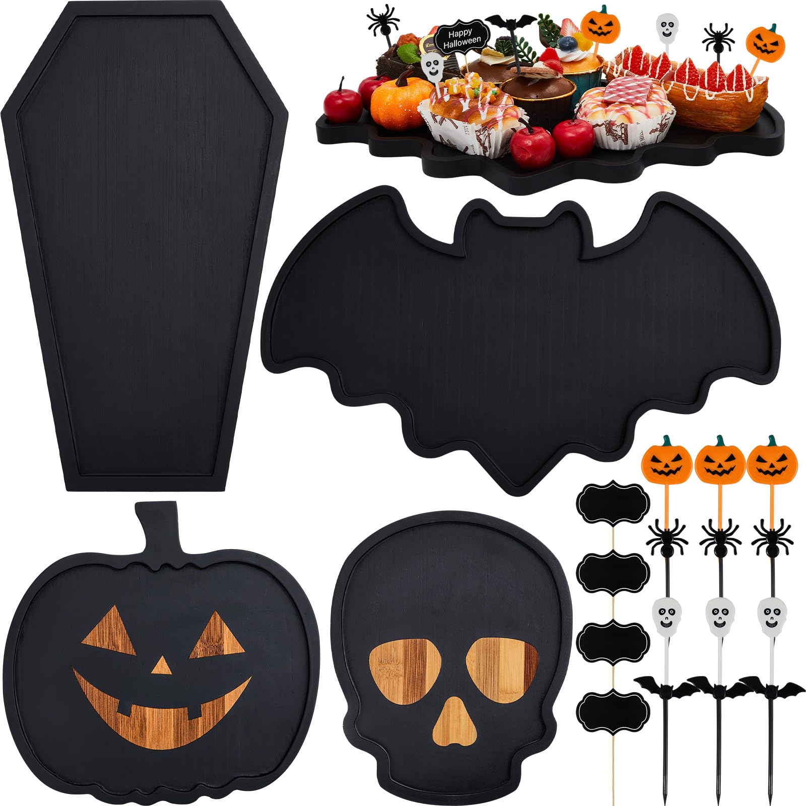 Liliful plateau Halloween face avant montrant les quatre silhouettes pour une table saisissante