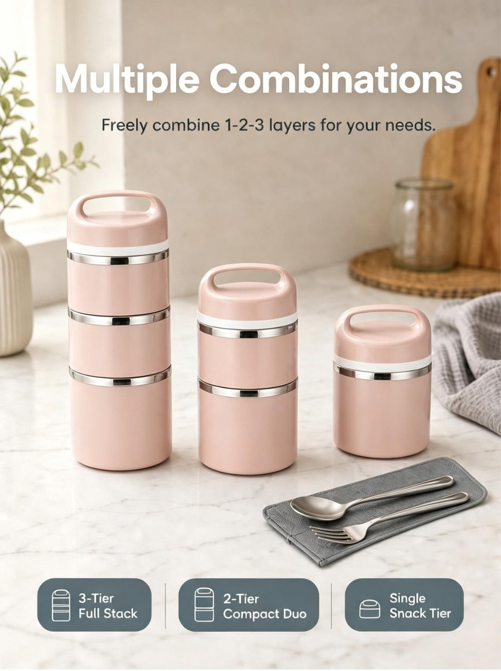 Lille Home boîte repas utilisée sur un bureau, repas maison conservé chaud