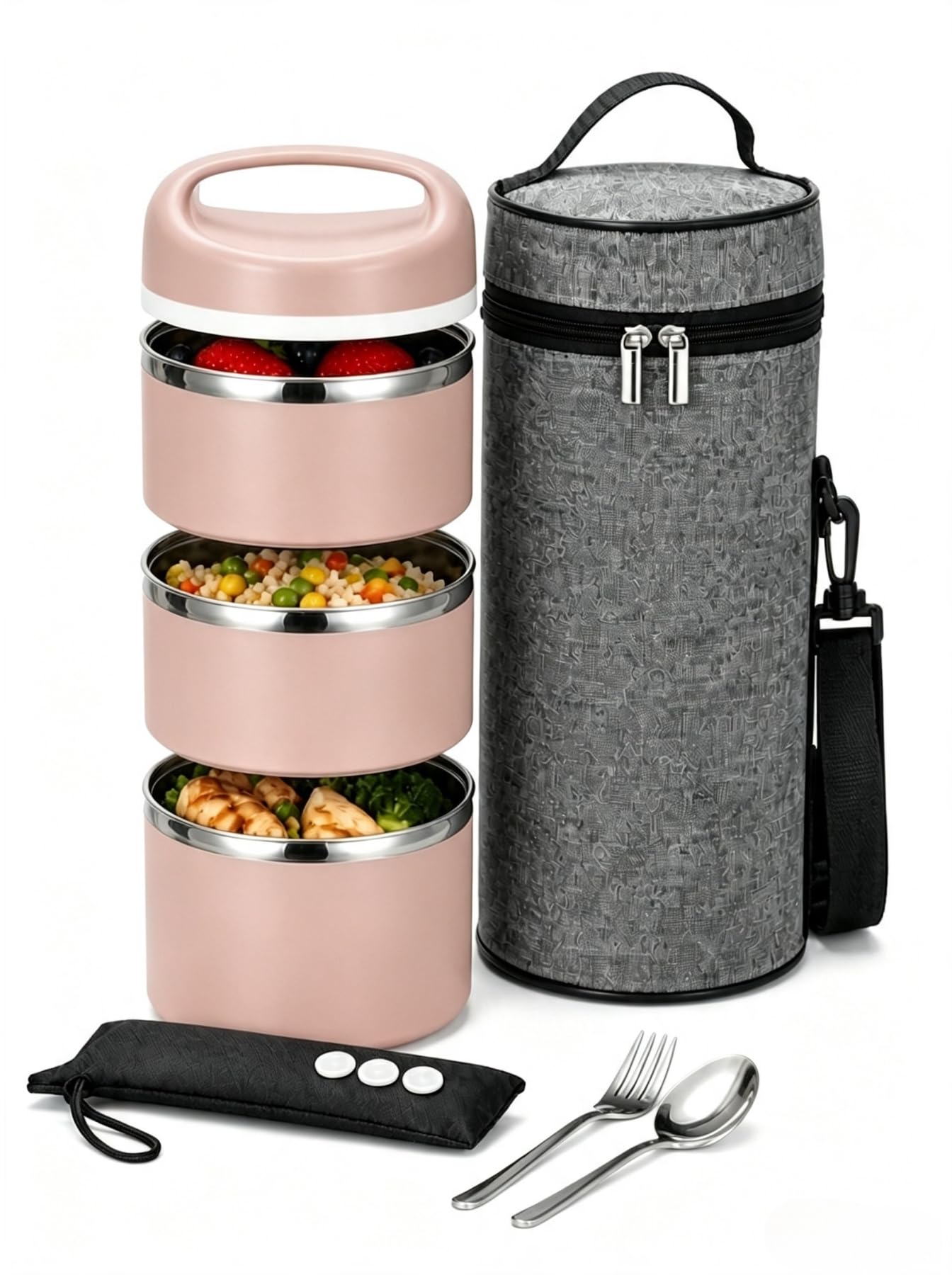 Lille Home vue avant de la boîte repas empilable, protection anti-fuite garantie