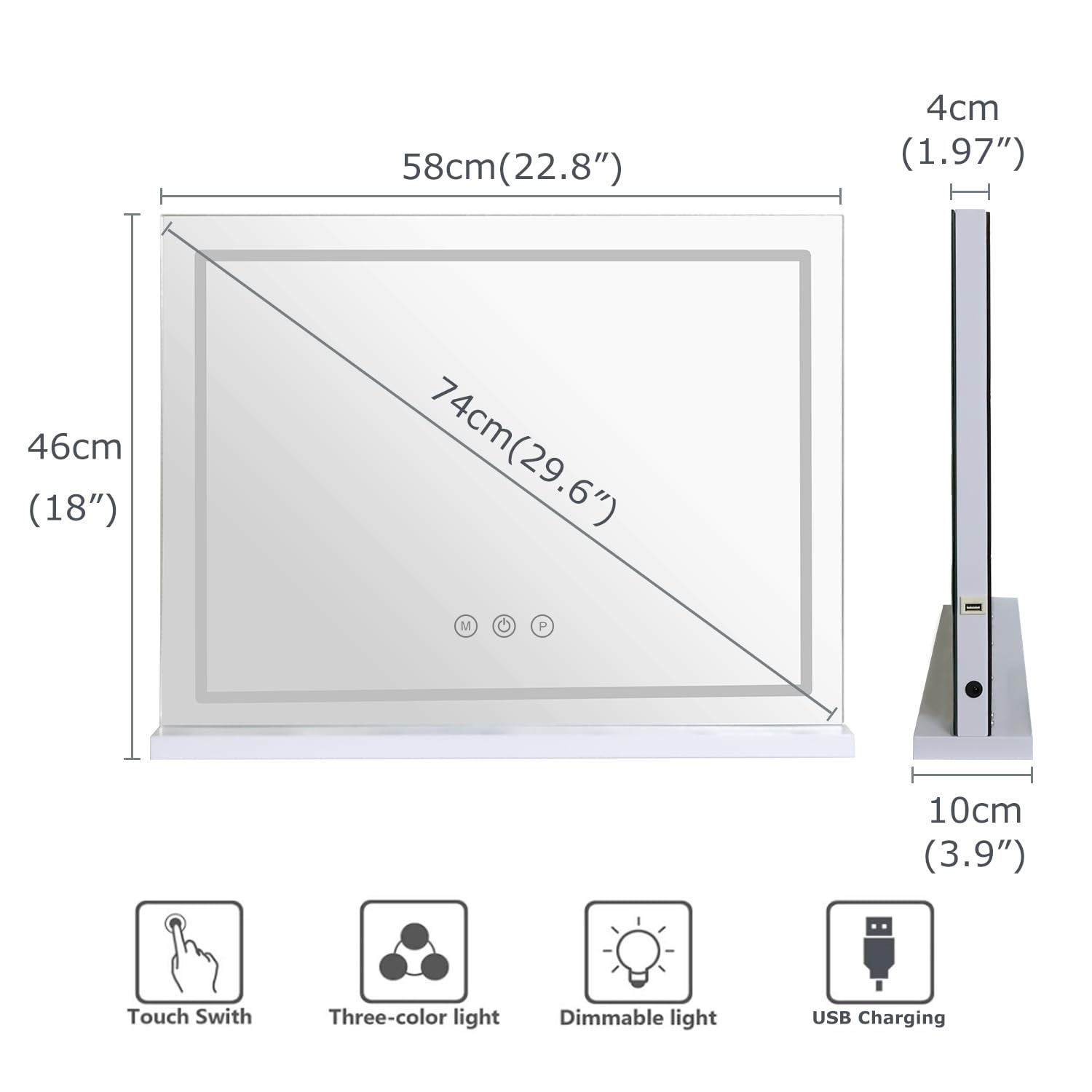 LilyHome port USB latéral recharge smartphone pour confort pendant maquillage