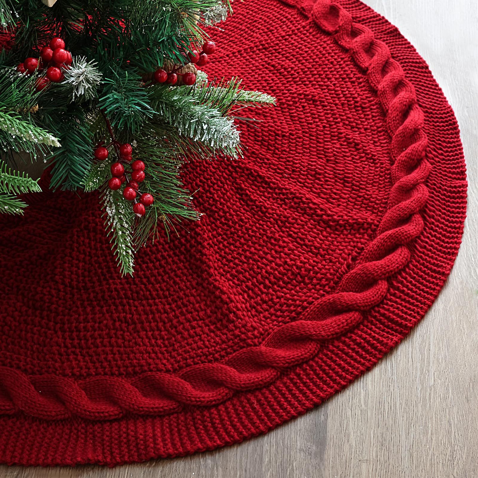 LimBridge jupe de sapin face avant montrant couleur bordeaux et finition chaleureuse
