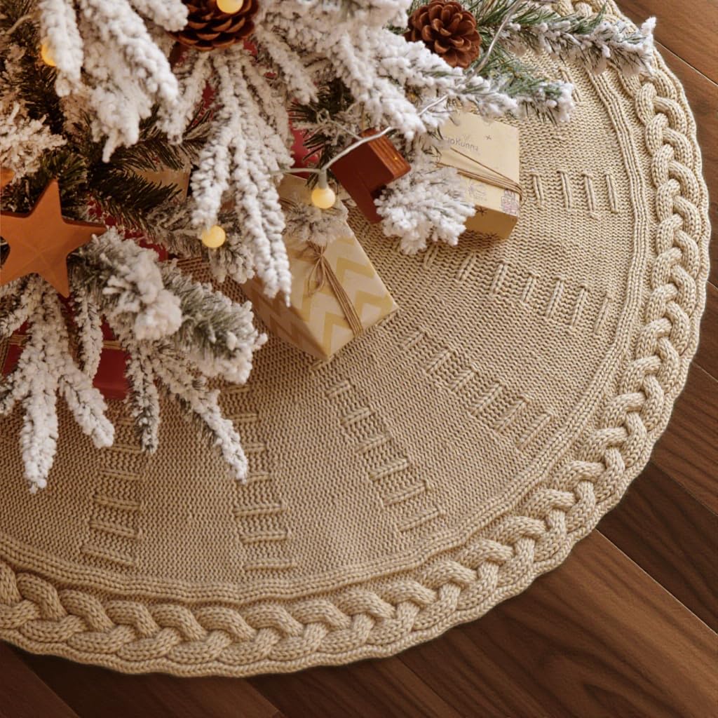LimBridge jupe de sapin face avant beige apporte chaleur décorative