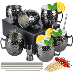 LINALL tasse Moscow Mule face avant montrant design gunmetal et élégance