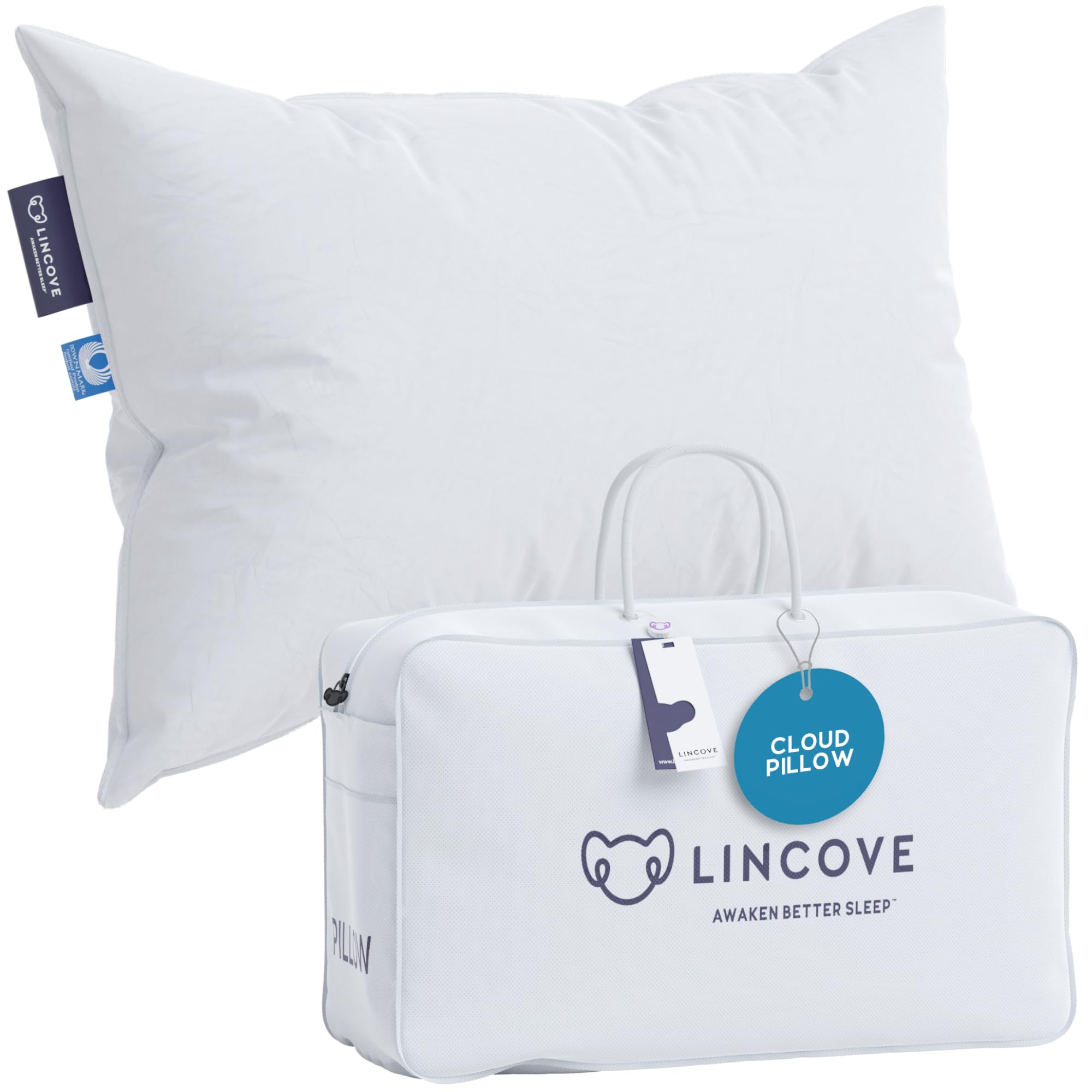 Lincove oreiller face avant montrant silhouette et confort supérieur