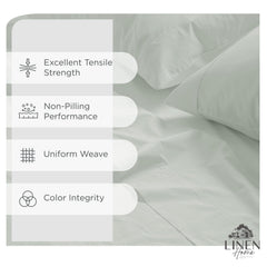 Linen Home gros plan du tissage percale montrant texture fraîche et durable