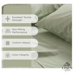 Linen Home gros plan du tissage percale montrant respirabilité